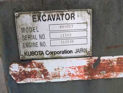 KX-027 11342 used backhoe |KHS japan
